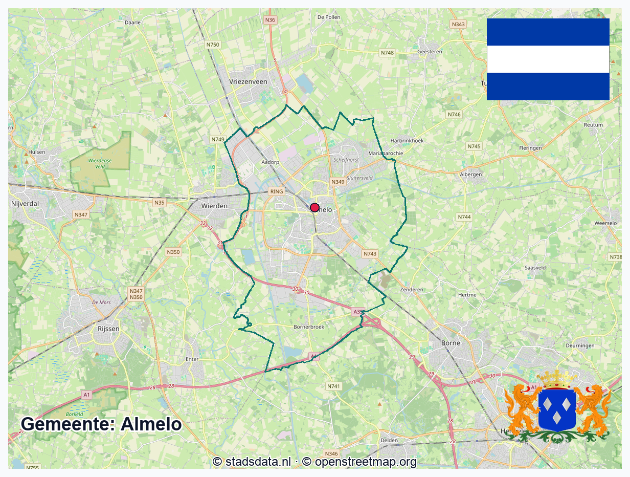 Schematische gemeentegrens Almelo
